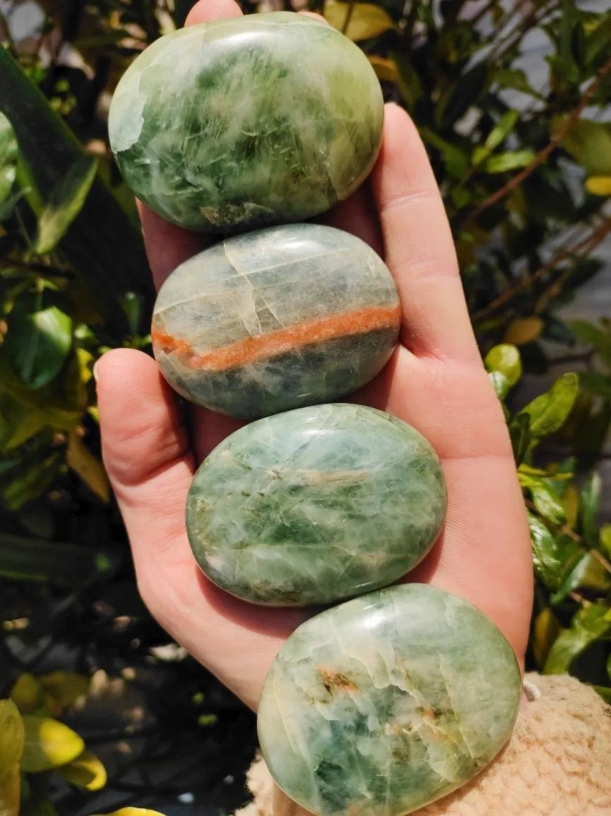 Beautiful Blue & Green Aquamarine Palm Stones