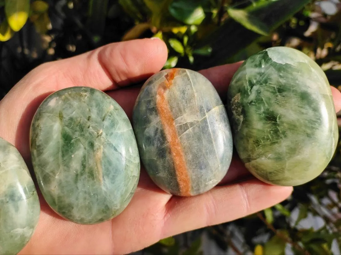 Beautiful Blue & Green Aquamarine Palm Stones