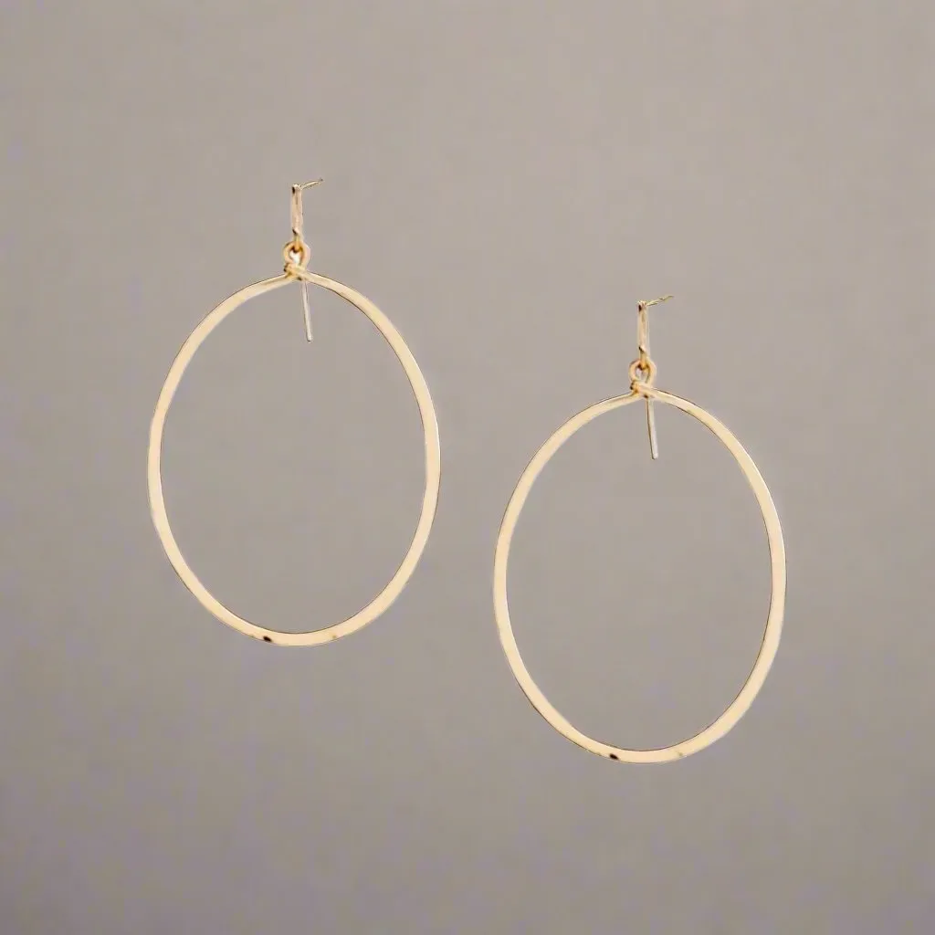 Bella Hammered Gold Round Earrings