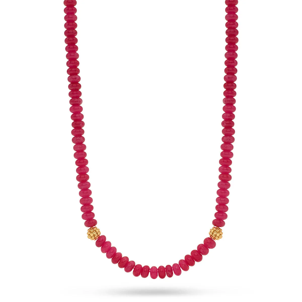 Berry Single Strand Necklace, 16" 2'' - Peony Jade