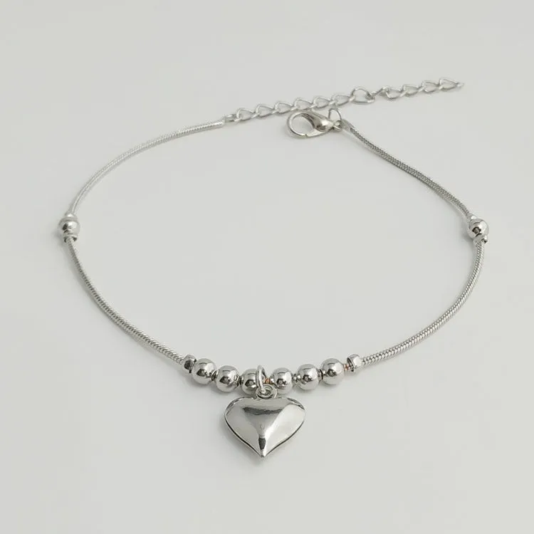 Big Love Heart Pendant Anklet