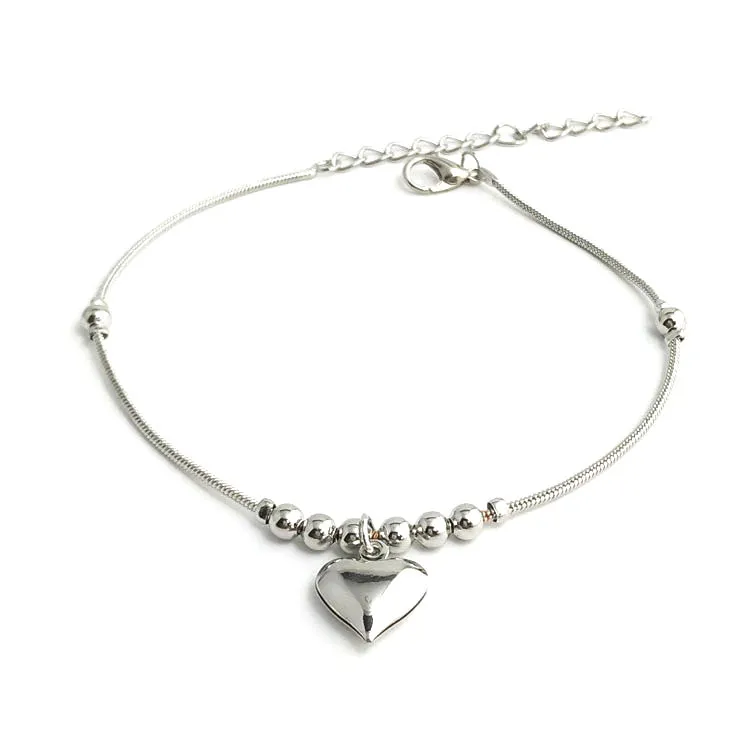 Big Love Heart Pendant Anklet