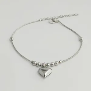 Big Love Heart Pendant Anklet