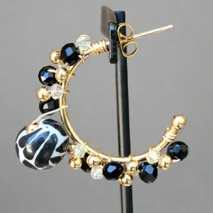 Black Luna talavera earrings