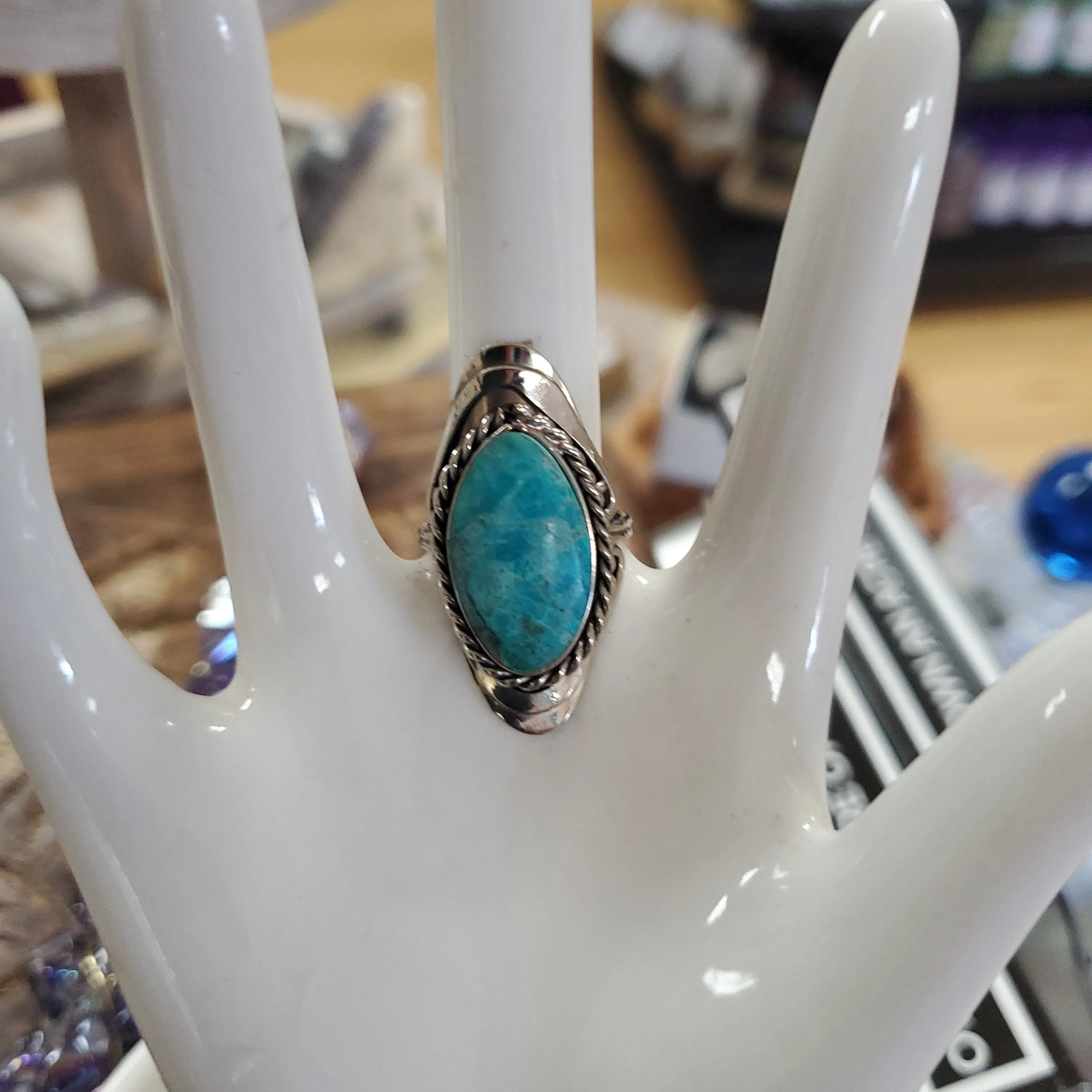 Boho Pewter Gemstone Rings - Adjustable