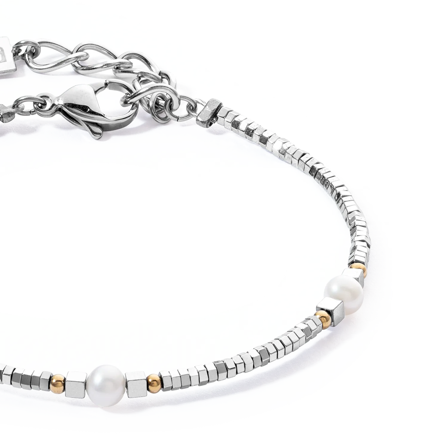 Bracelet Orbit freshwater pearl silver