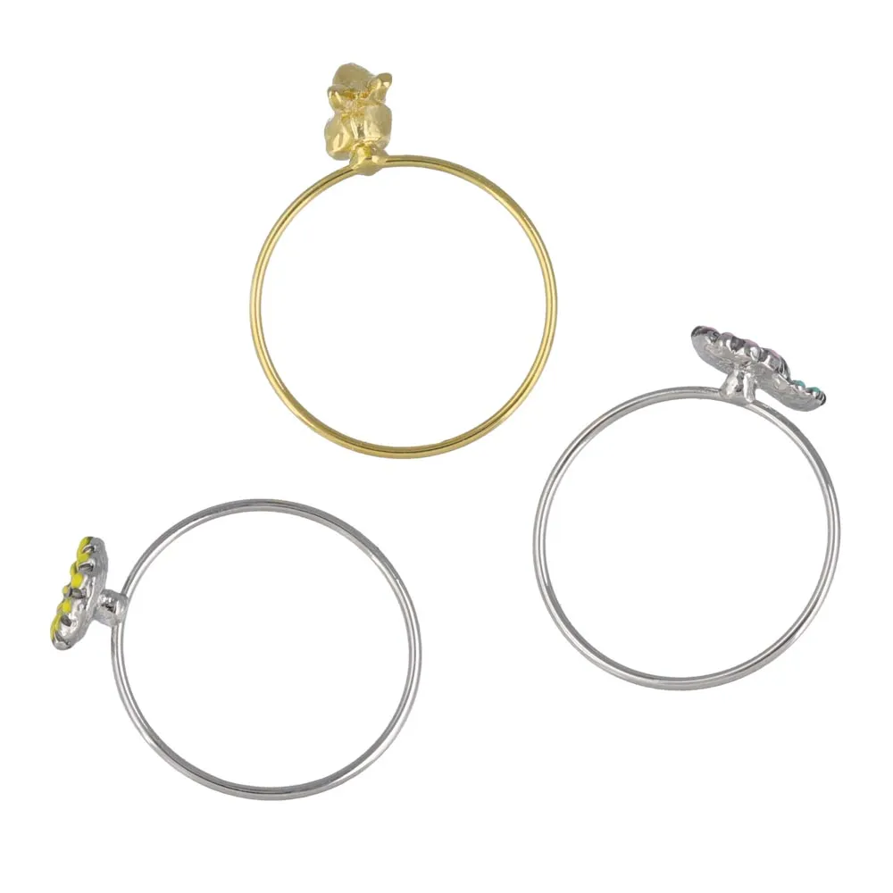 Bunny and Flower Ring Set