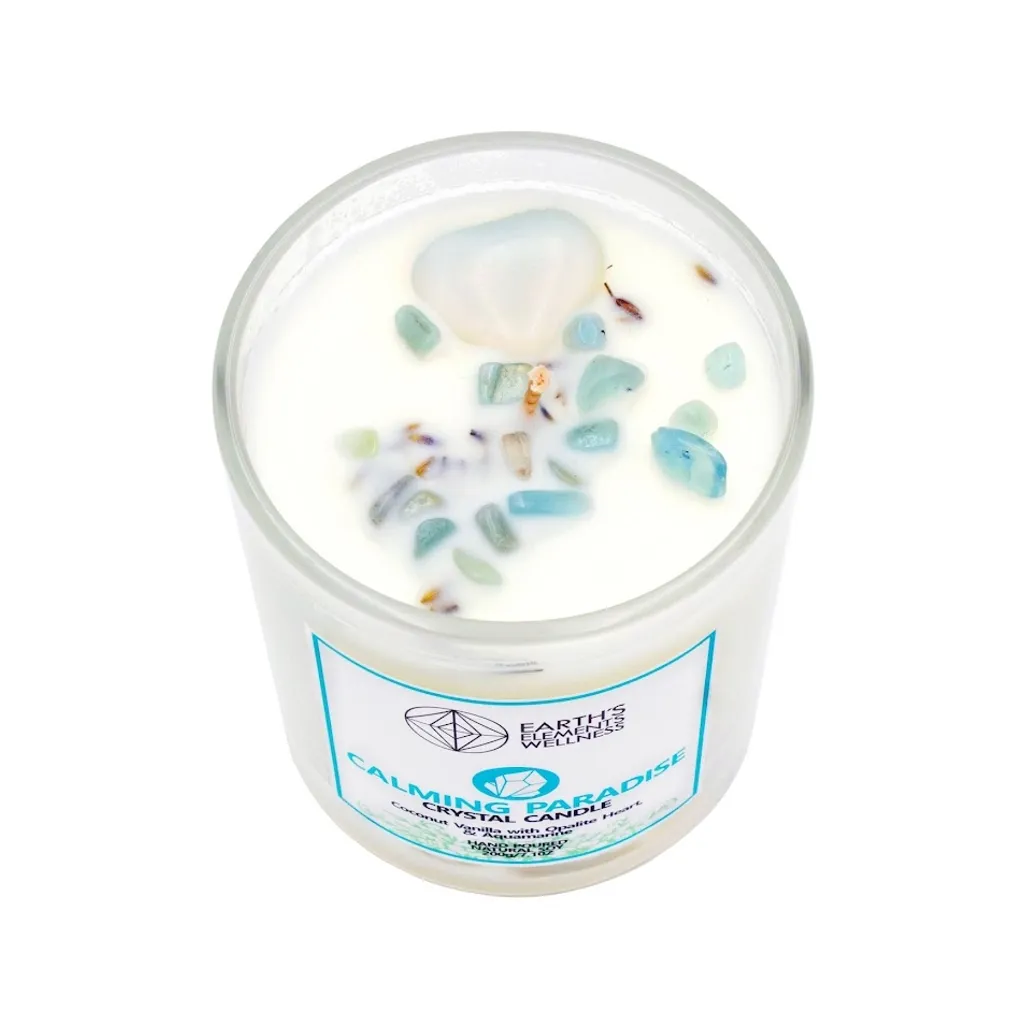 Calming Paradise Crystal Candle - Coconut Vanilla - 7.1oz