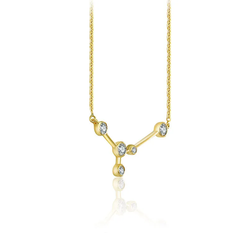 Cancer Zodiac Constellation Necklace 18k Gold & Diamond