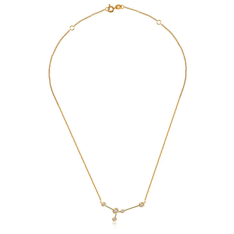 Cancer Zodiac Constellation Necklace 18k Gold & Diamond