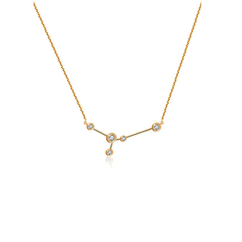 Cancer Zodiac Constellation Necklace 18k Gold & Diamond