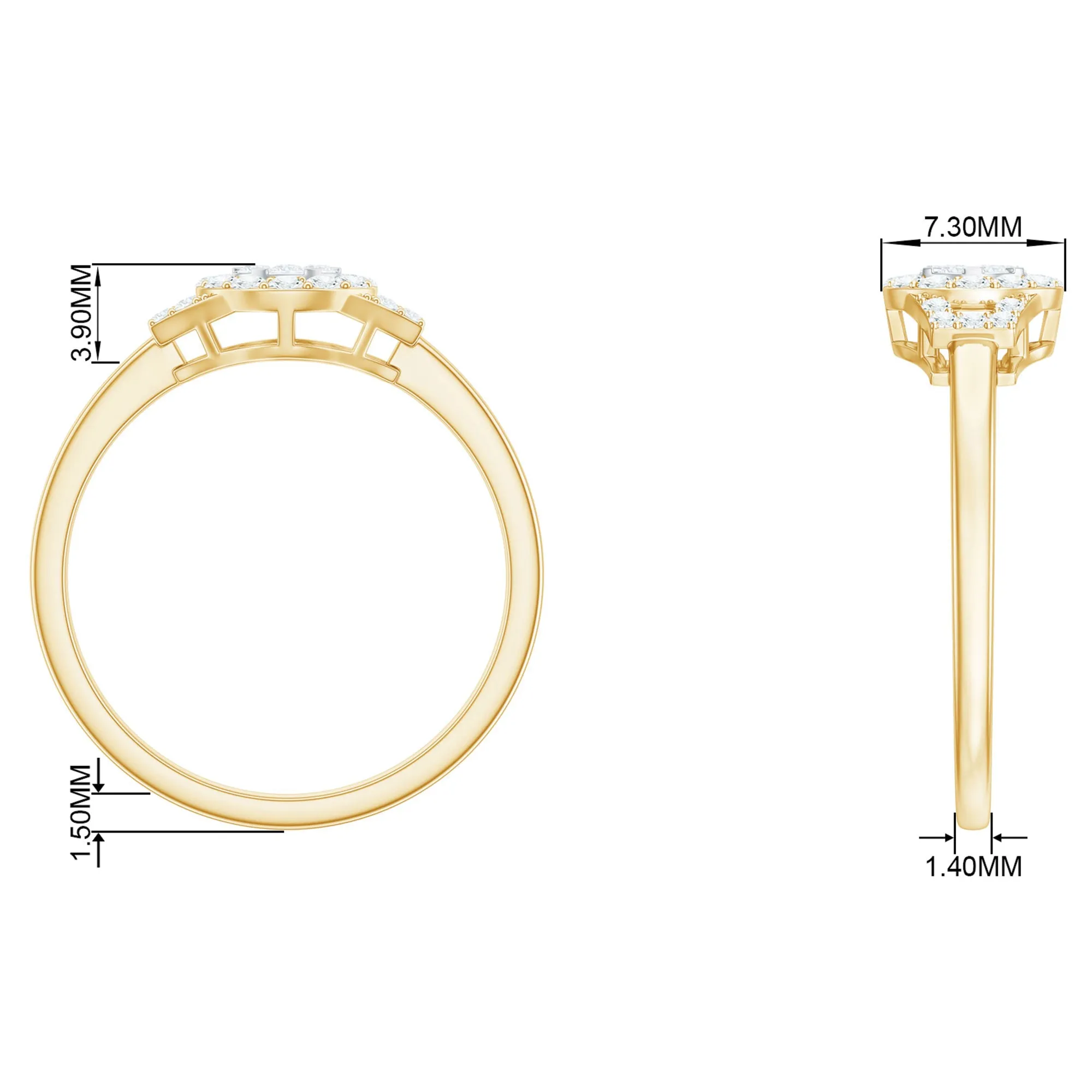 Certified Minimal Moissanite Halo Engagement Ring in Illusion Setting