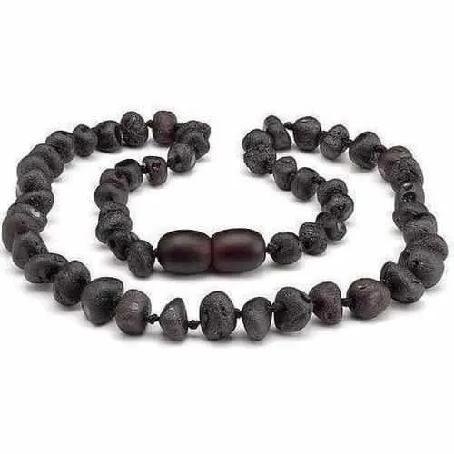 Childs Cherryaid Raw Unpolished Cherry Baltic Amber Bead Necklace