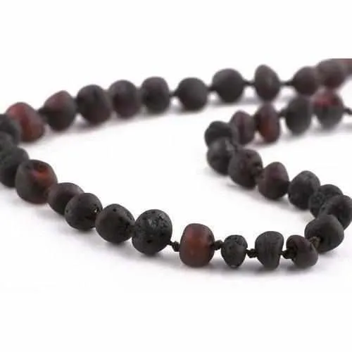 Childs Cherryaid Raw Unpolished Cherry Baltic Amber Bead Necklace