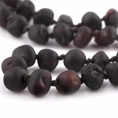 Childs Cherryaid Raw Unpolished Cherry Baltic Amber Bead Necklace