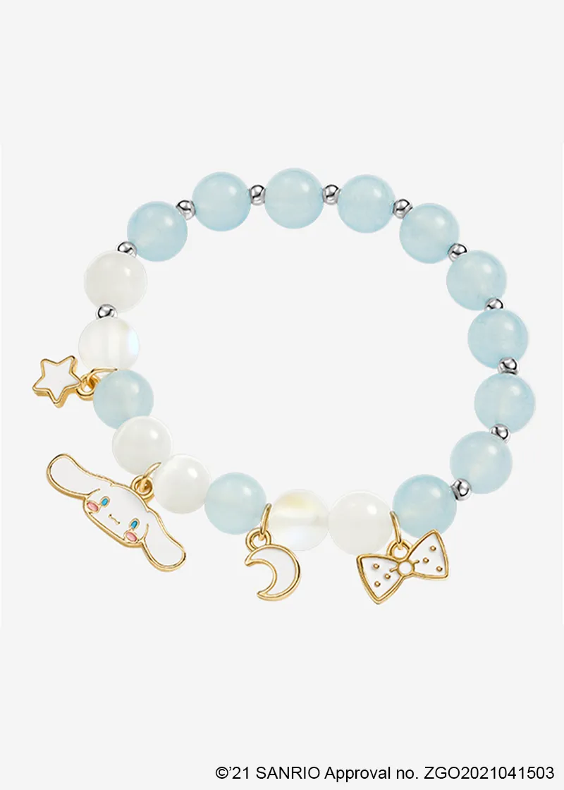 Cinnamoroll pearly blue bracelet with pendants - TIDE COLOR x SANRIO