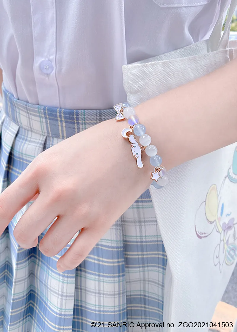 Cinnamoroll pearly blue bracelet with pendants - TIDE COLOR x SANRIO