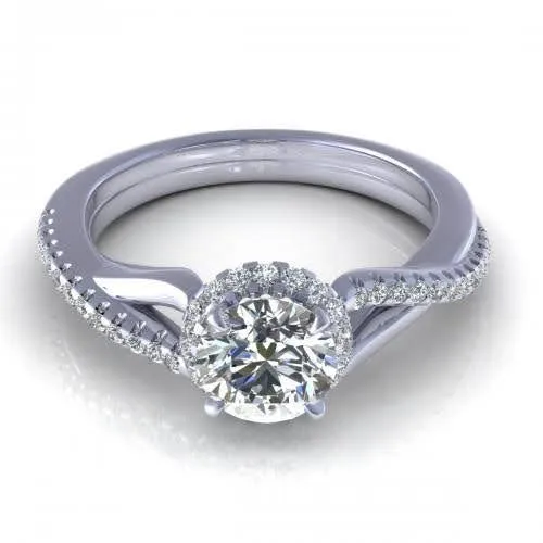 Classy 1.05 CT Round Cut Diamond Engagement Ring in Platinum