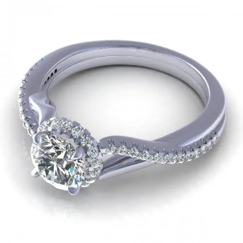 Classy 1.05 CT Round Cut Diamond Engagement Ring in Platinum