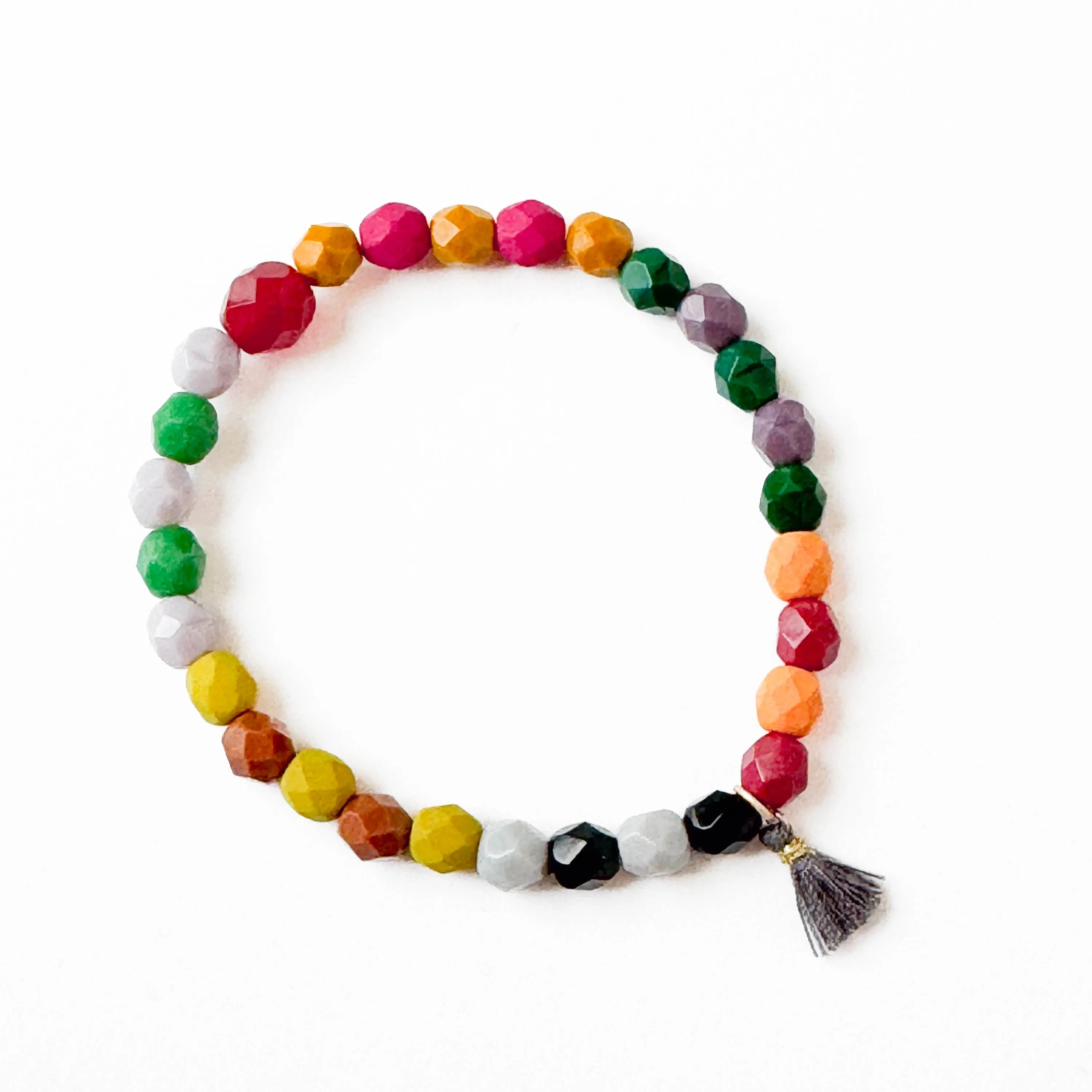 Colorful Bead Bracelet With Tassel - WS