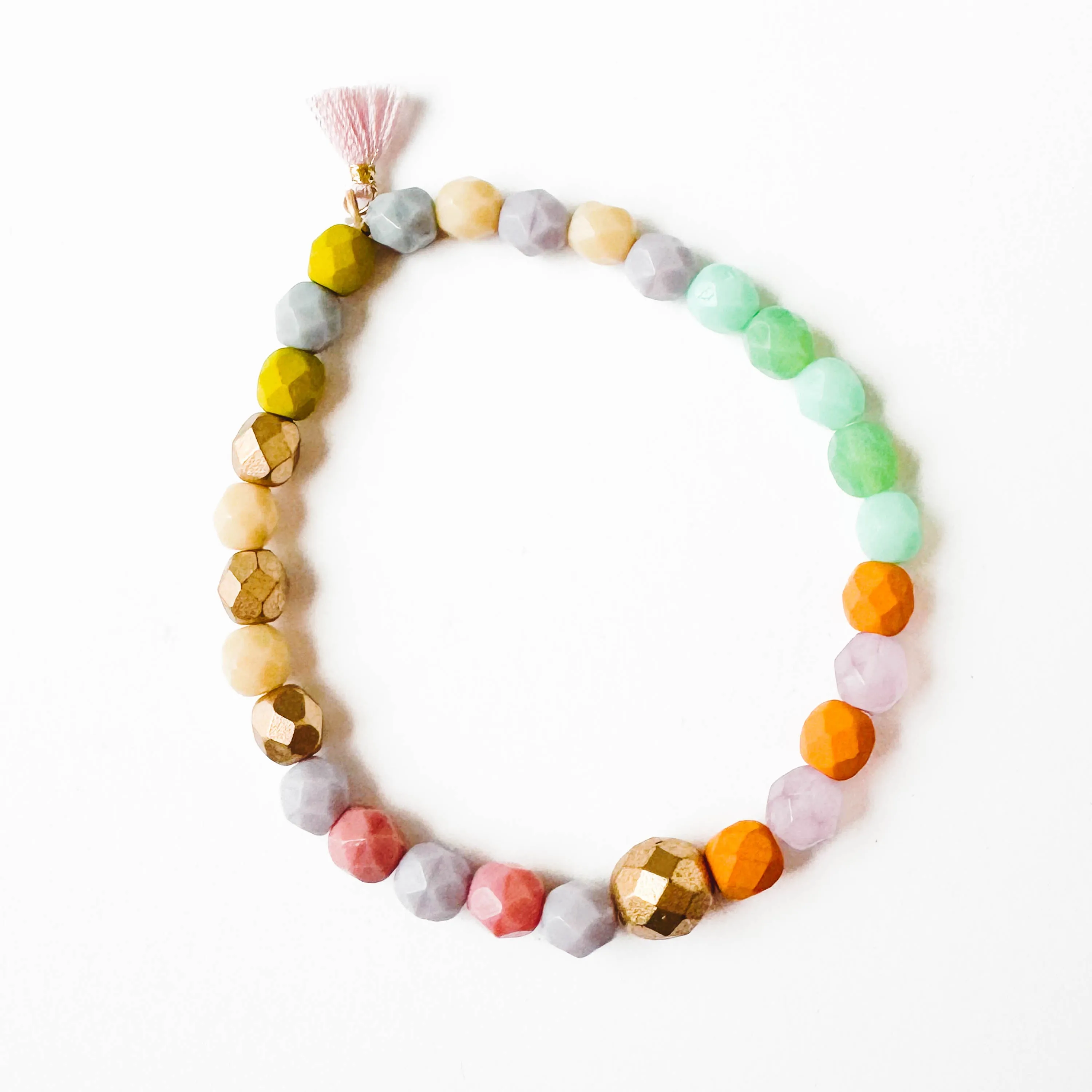 Colorful Bead Bracelet With Tassel - WS