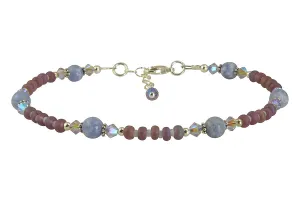 Crystal Blue Lace Agate Gemstone Anklet