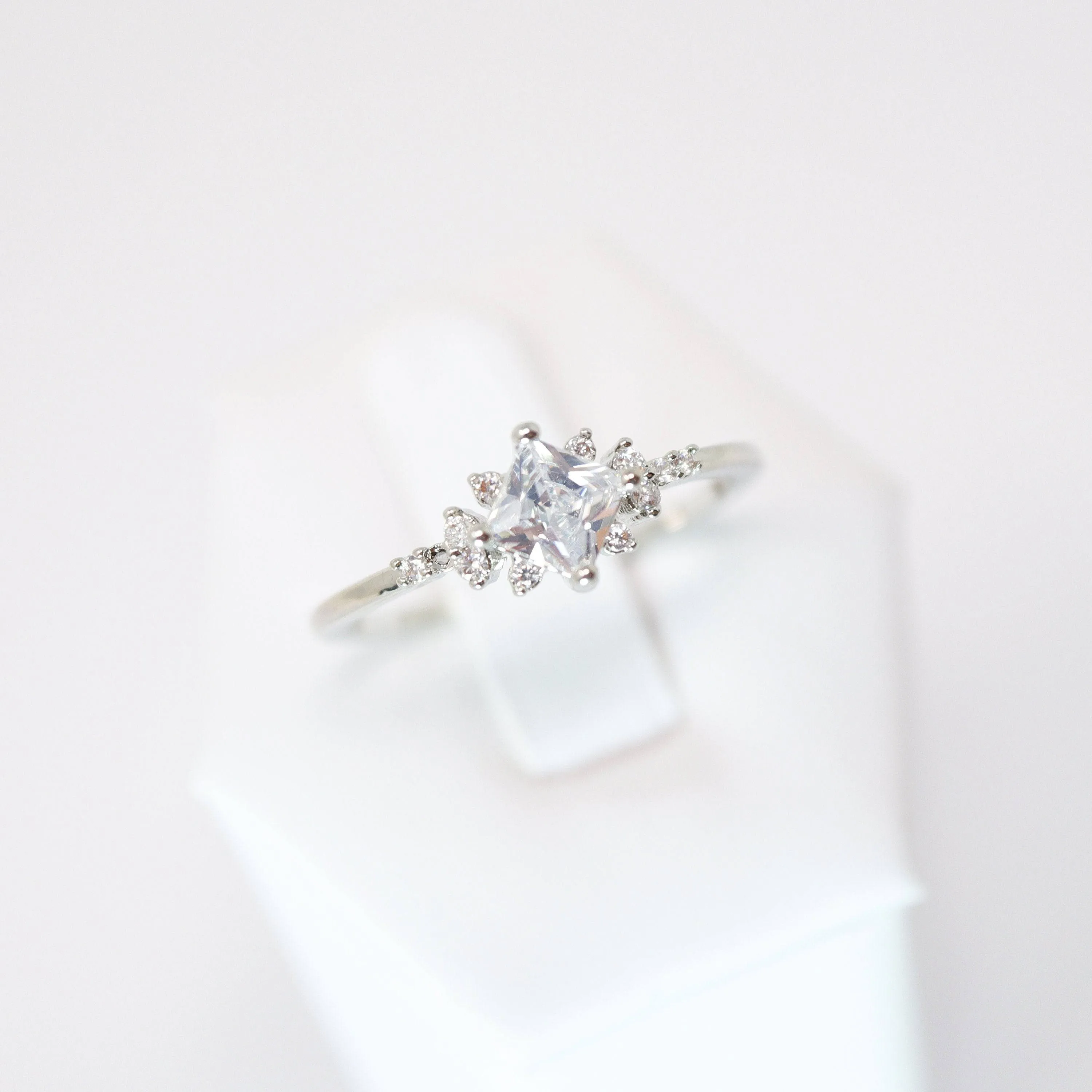 CZ Dainty Proposal Ring, Statement Ring, Engagement Ring, Two Ring Set, Promise Ring For a Friend, Friendship ring.