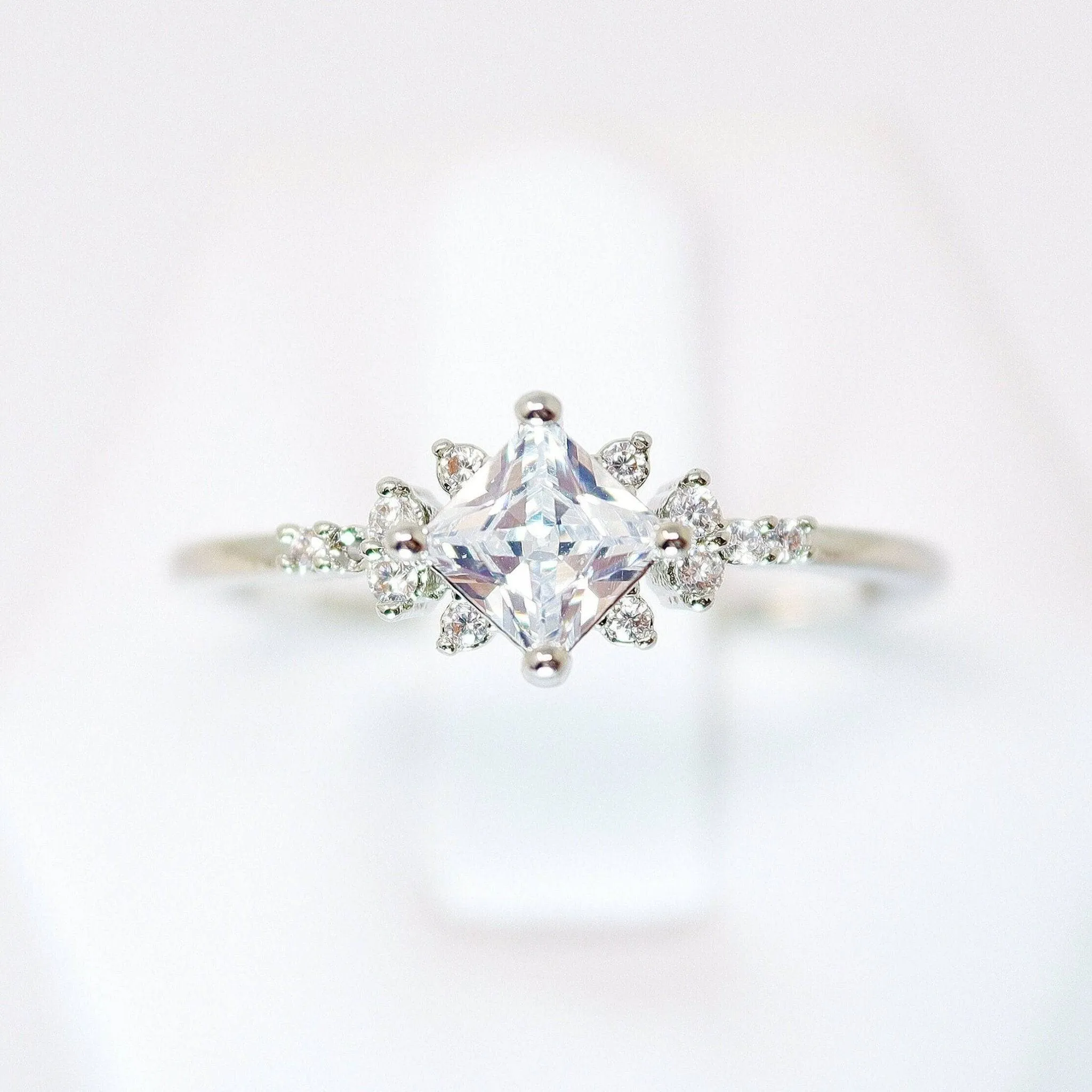 CZ Dainty Proposal Ring, Statement Ring, Engagement Ring, Two Ring Set, Promise Ring For a Friend, Friendship ring.