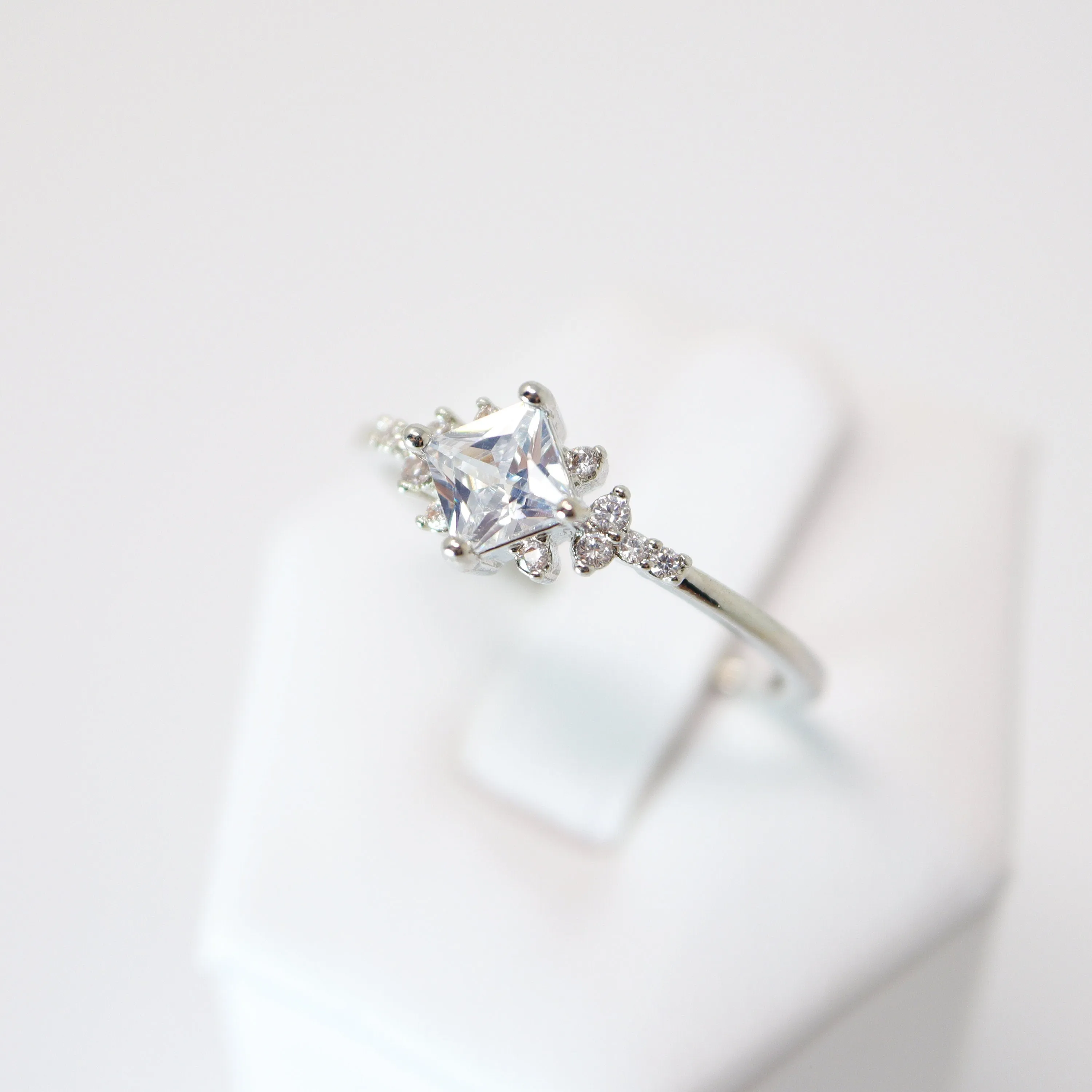 CZ Dainty Proposal Ring, Statement Ring, Engagement Ring, Two Ring Set, Promise Ring For a Friend, Friendship ring.