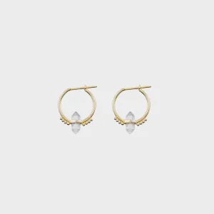 Deja Vu Crystal Hoops Gold