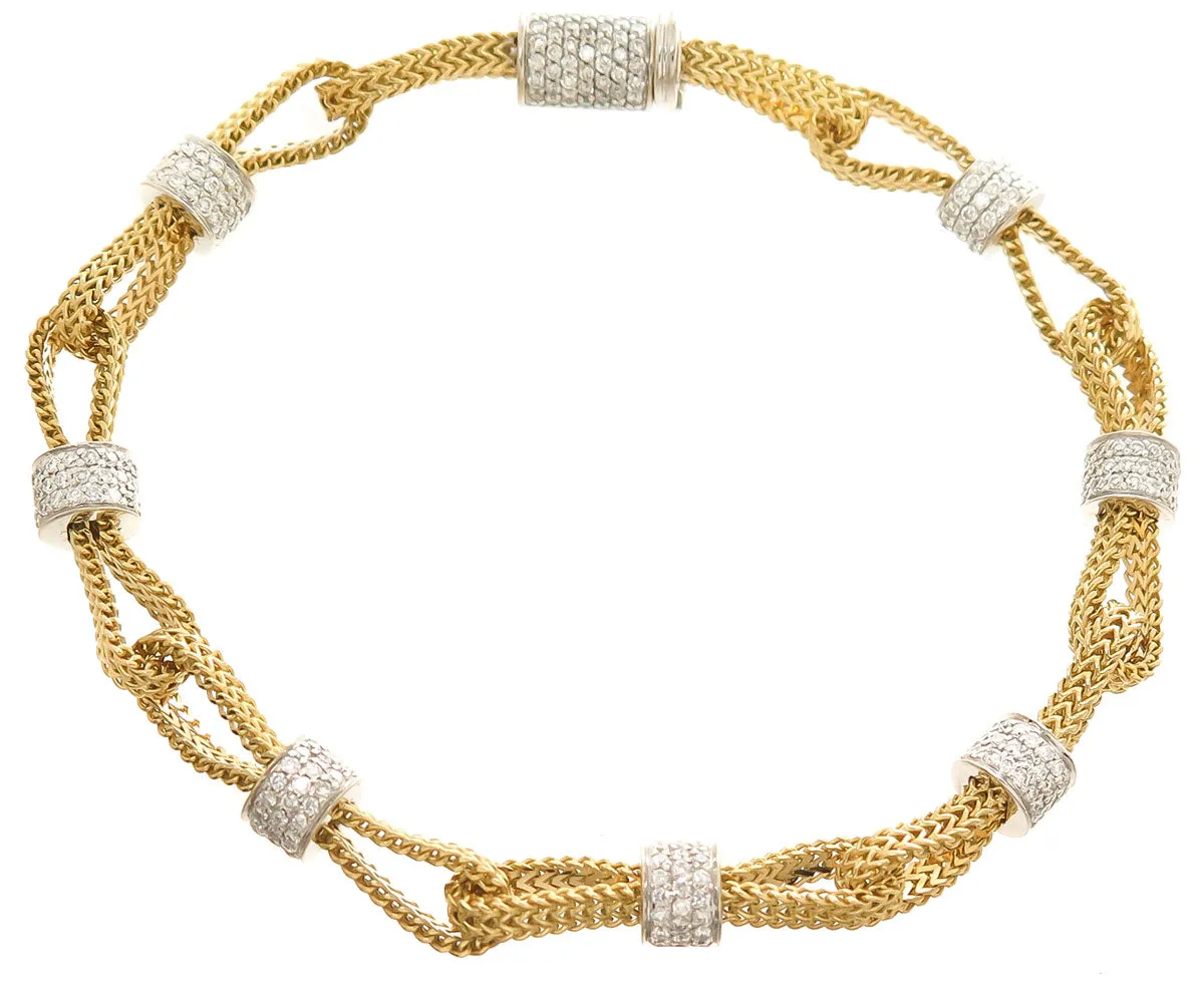 Designer 18kt Diamond Station Bracelet