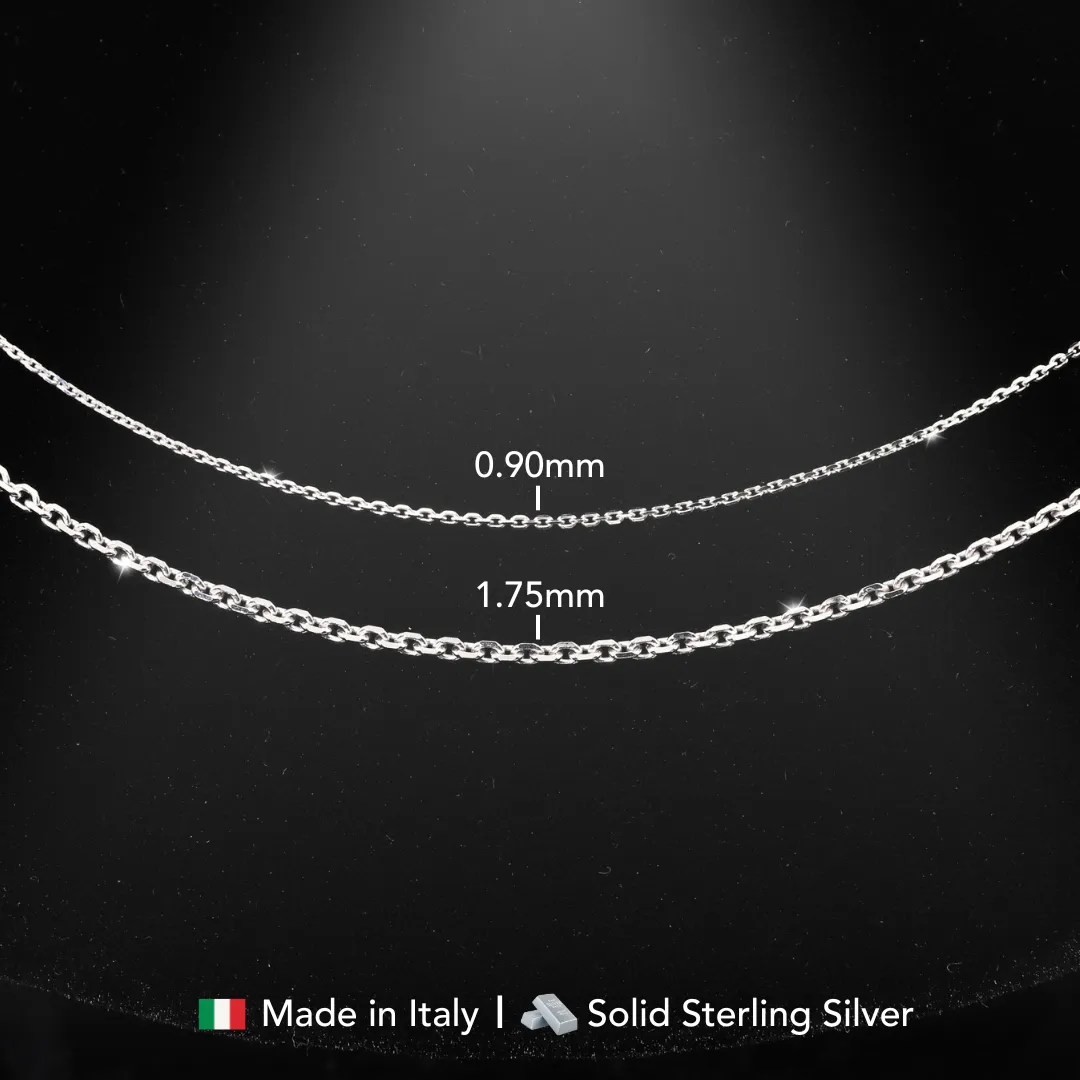 Diamond-cut Italian Cable Chain in 925 Sterling Silver