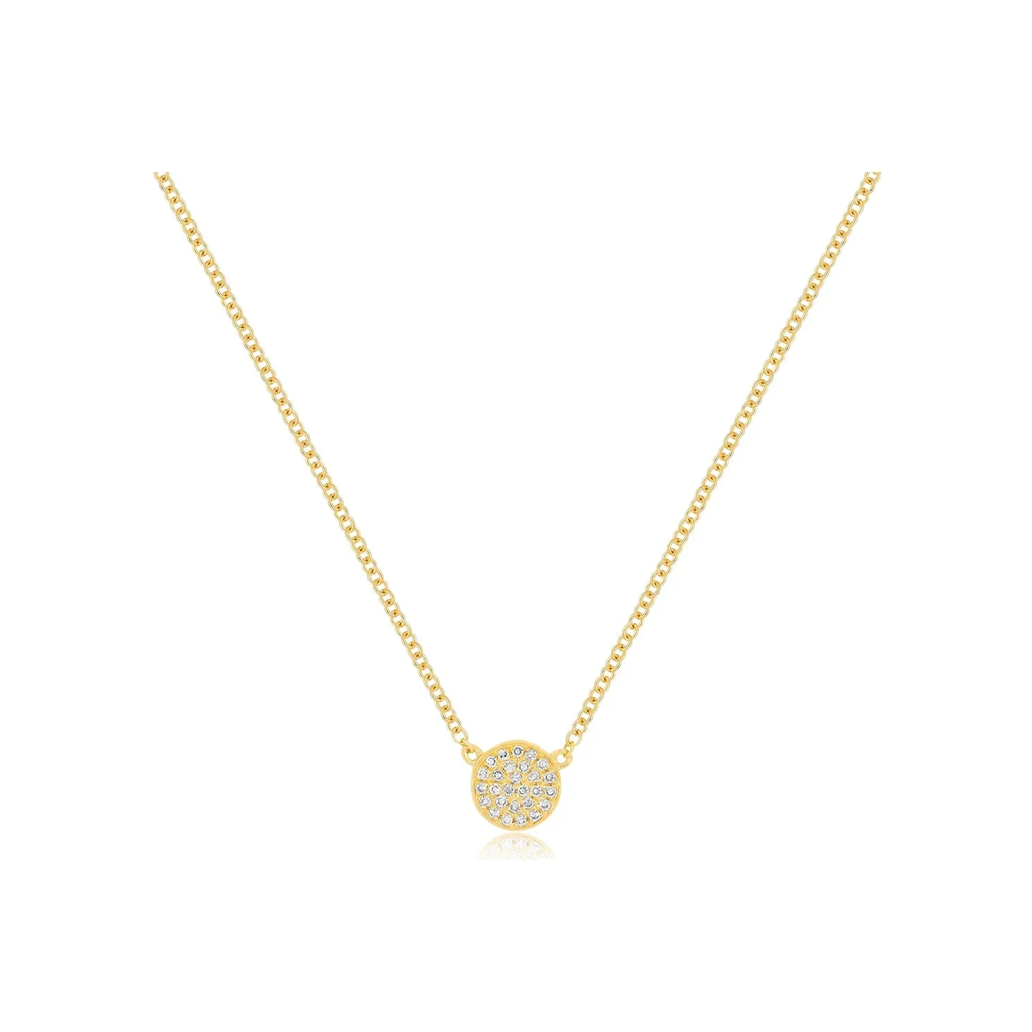 Diamond Mini Disc Necklace