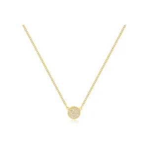 Diamond Mini Disc Necklace