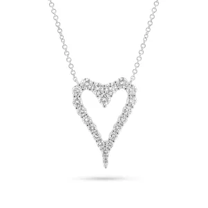 Diamond Open Elongate Heart Necklace