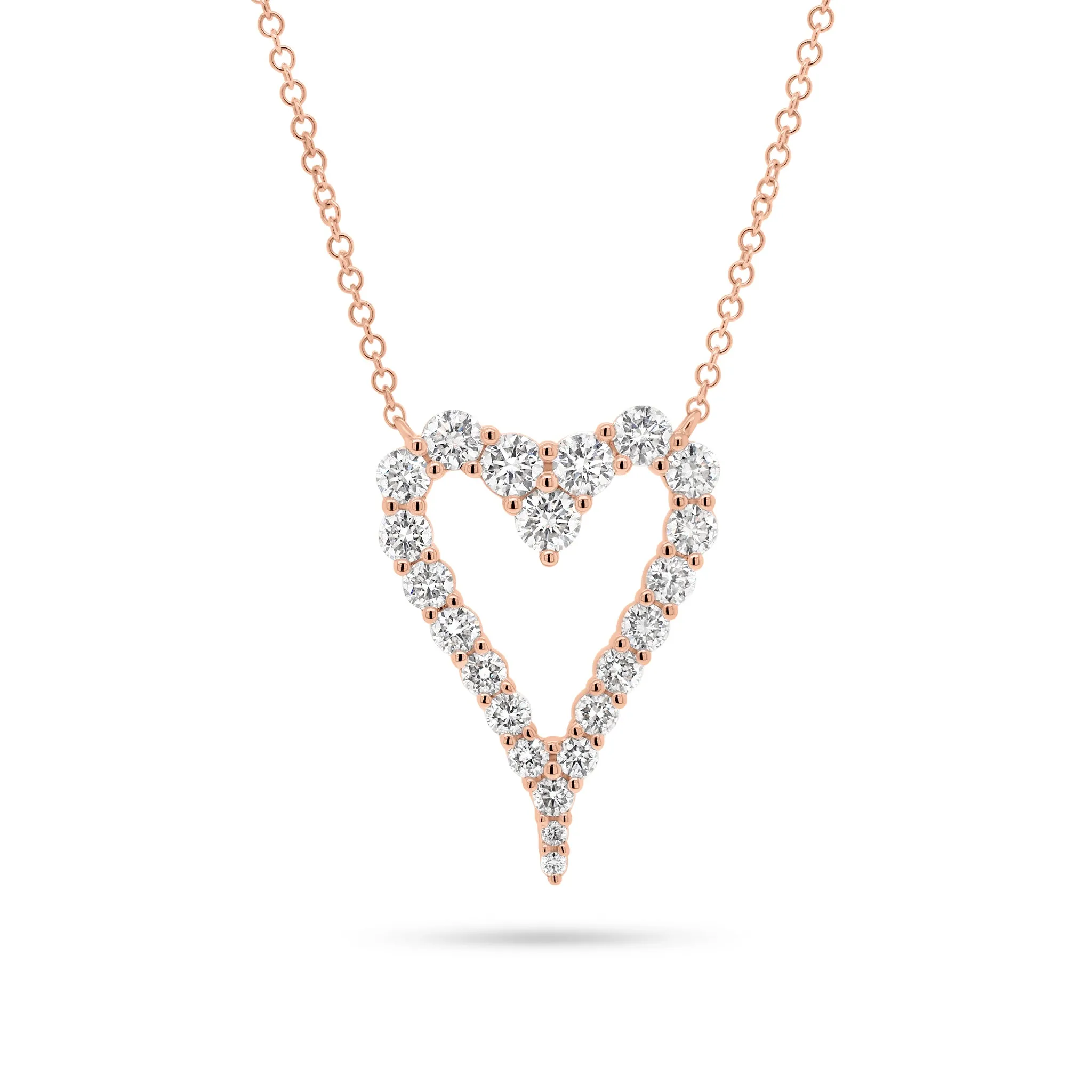 Diamond Open Elongate Heart Necklace