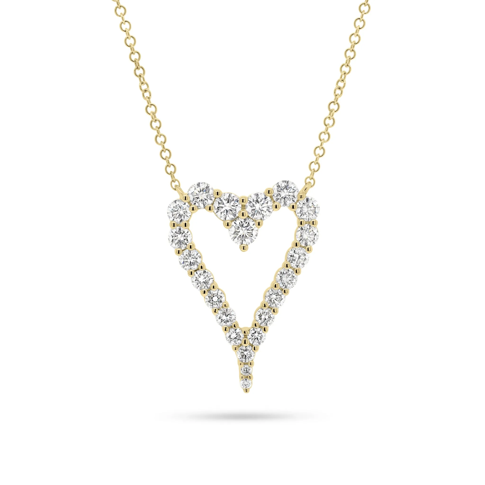 Diamond Open Elongate Heart Necklace