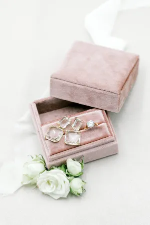 Dusty Rose Velvet Jewelry Case