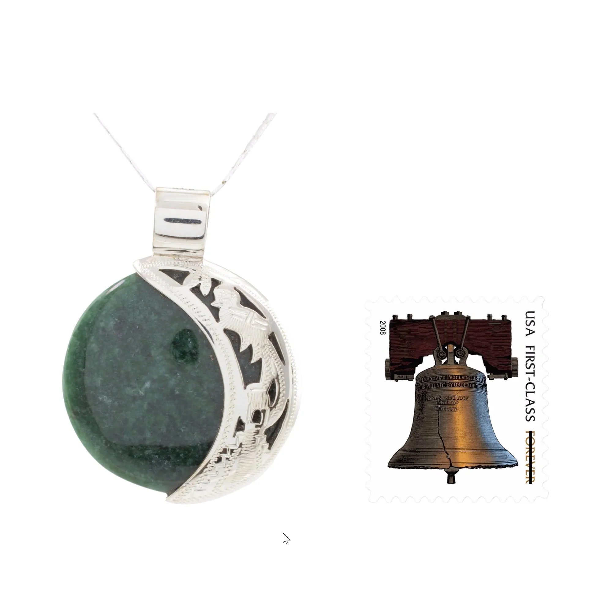 Eclipse Green Jade and Sterling Silver Pendant Necklace - Green Quetzal Eclipse | NOVICA