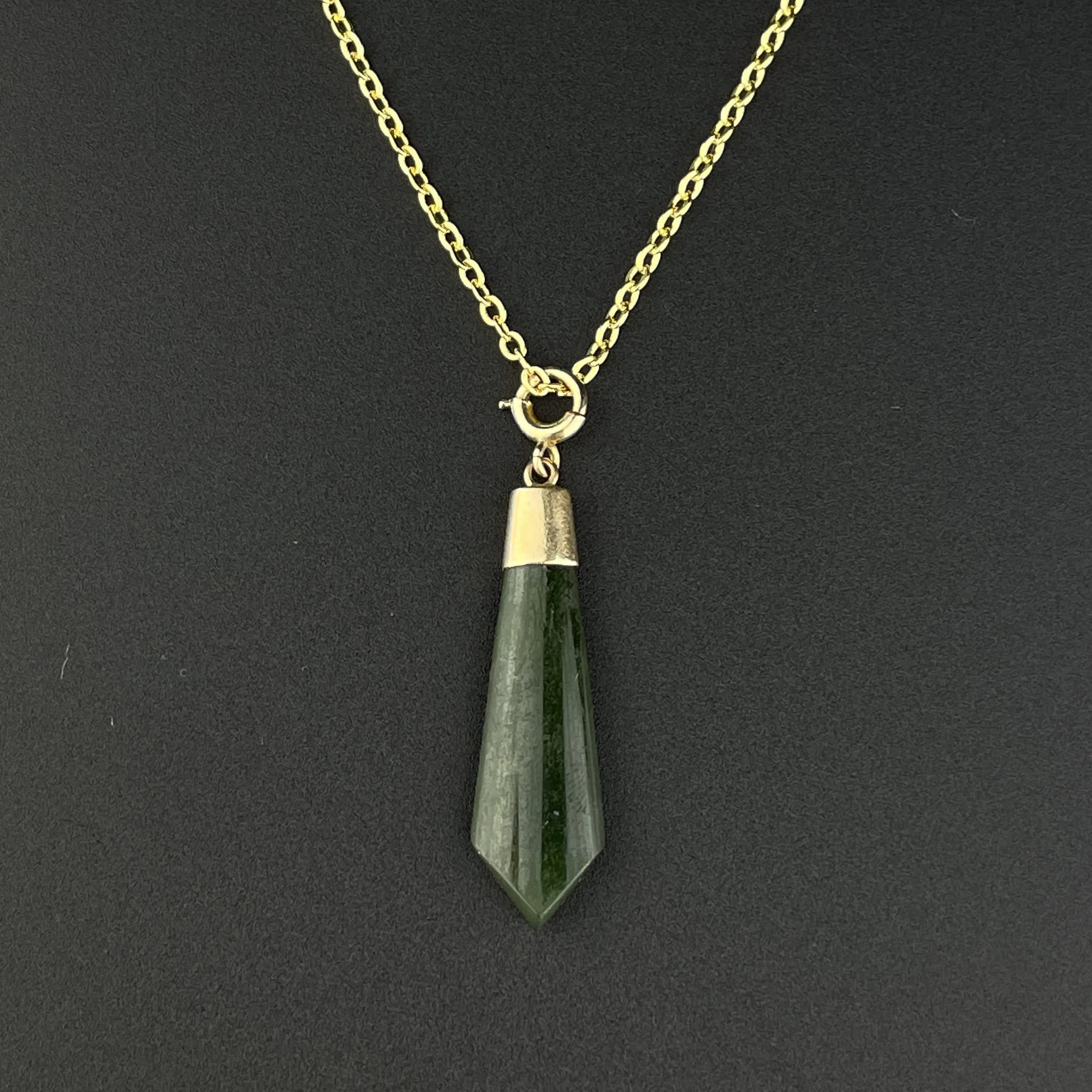 Edwardian Maori Pounamu New Zealand Jade Pendant Necklace