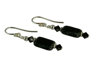 Elegant Black Window Bead Earrings