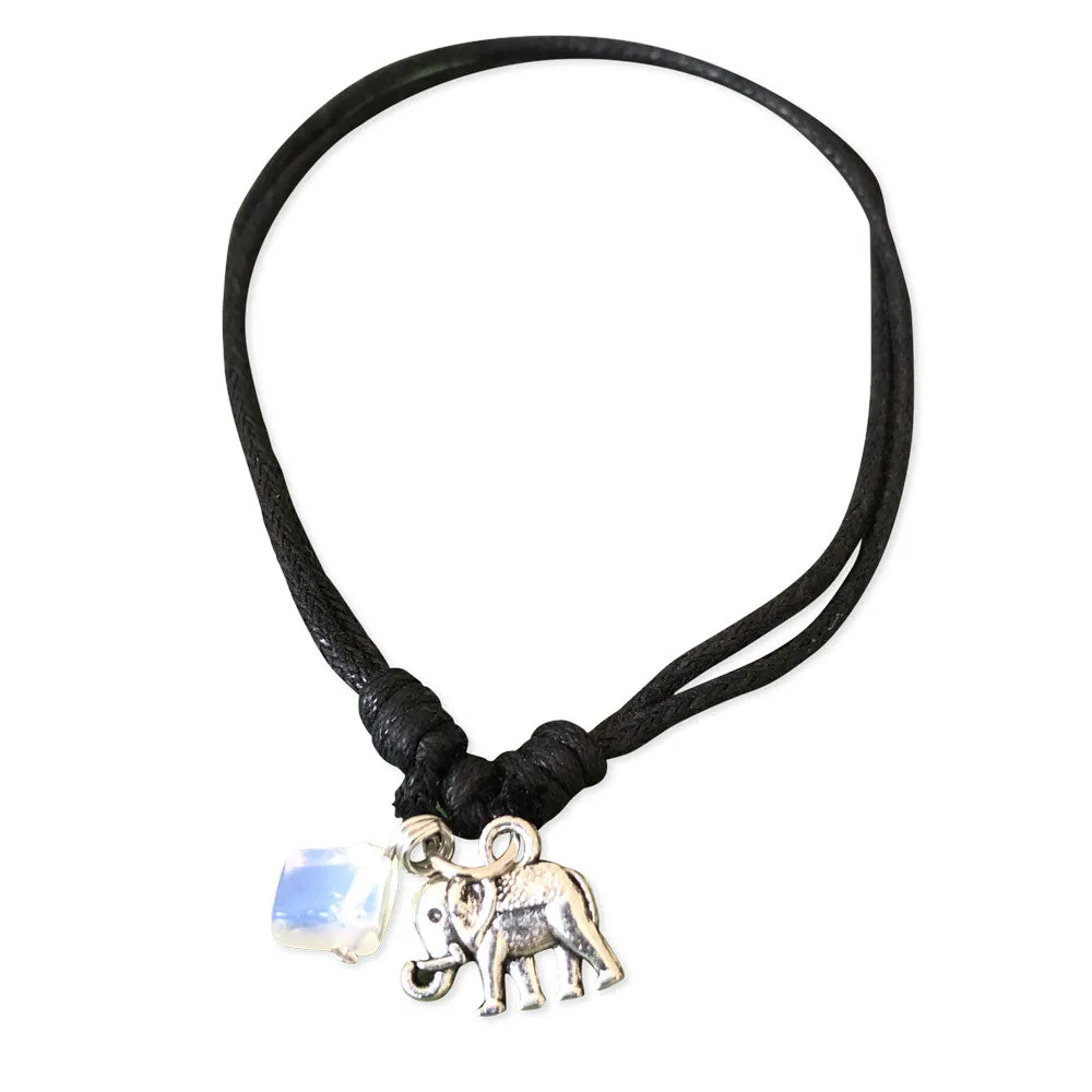 Elephant with Sea Opal Anklet