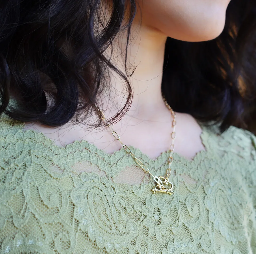 Elf Forest Leaf Necklace Gold