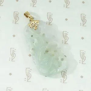 Ethereal Carved Jade Phoenix Pendant