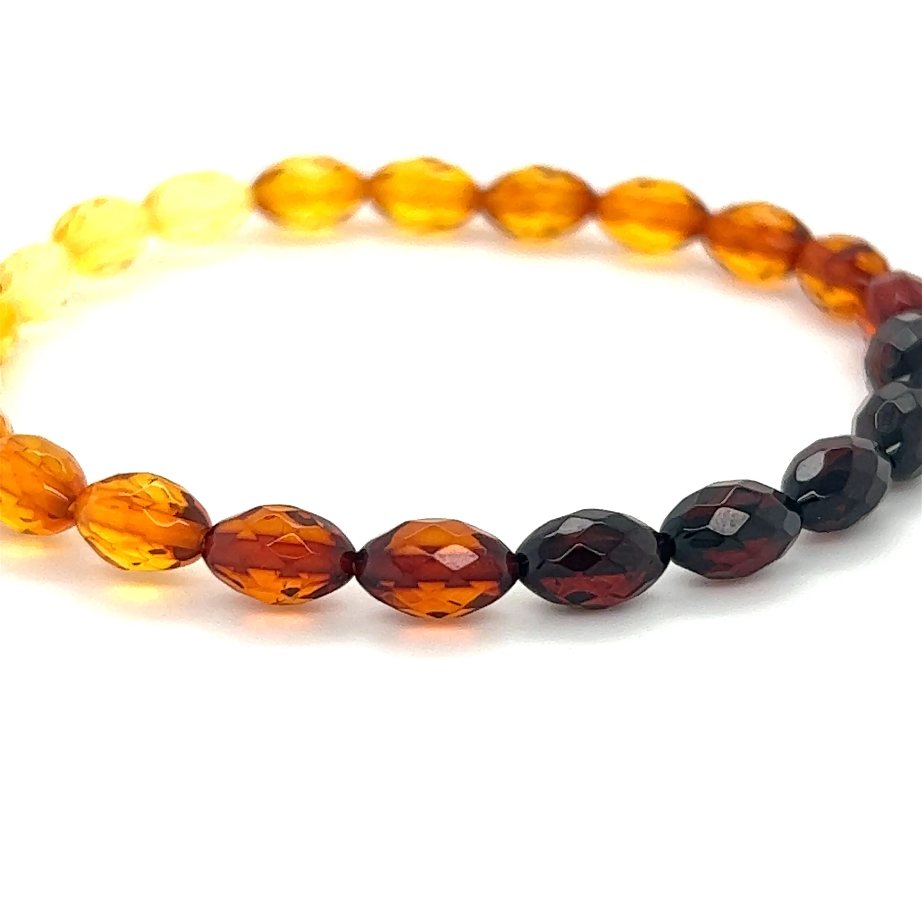 Faceted Baltic Amber Stretch Bracelet