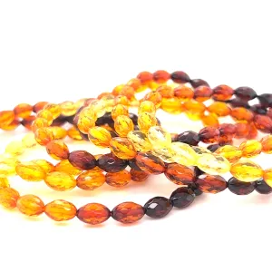 Faceted Baltic Amber Stretch Bracelet