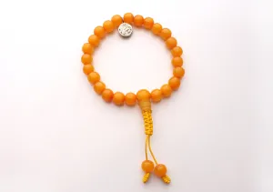 Faux Amber Beads Wrist Bracelet with Om Charm