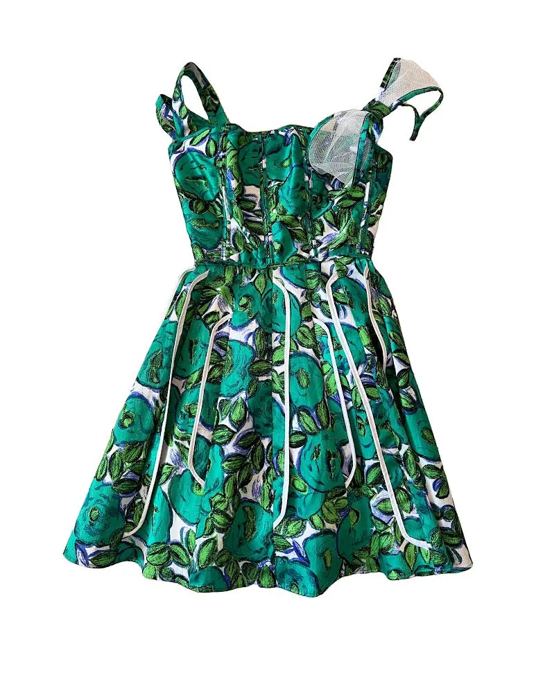 Flower Blue Cocktail Dress