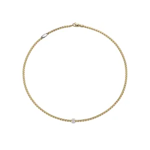 FOPE 18K Yellow Gold Eka Tiny Collection Diamond Necklace, 31 inch