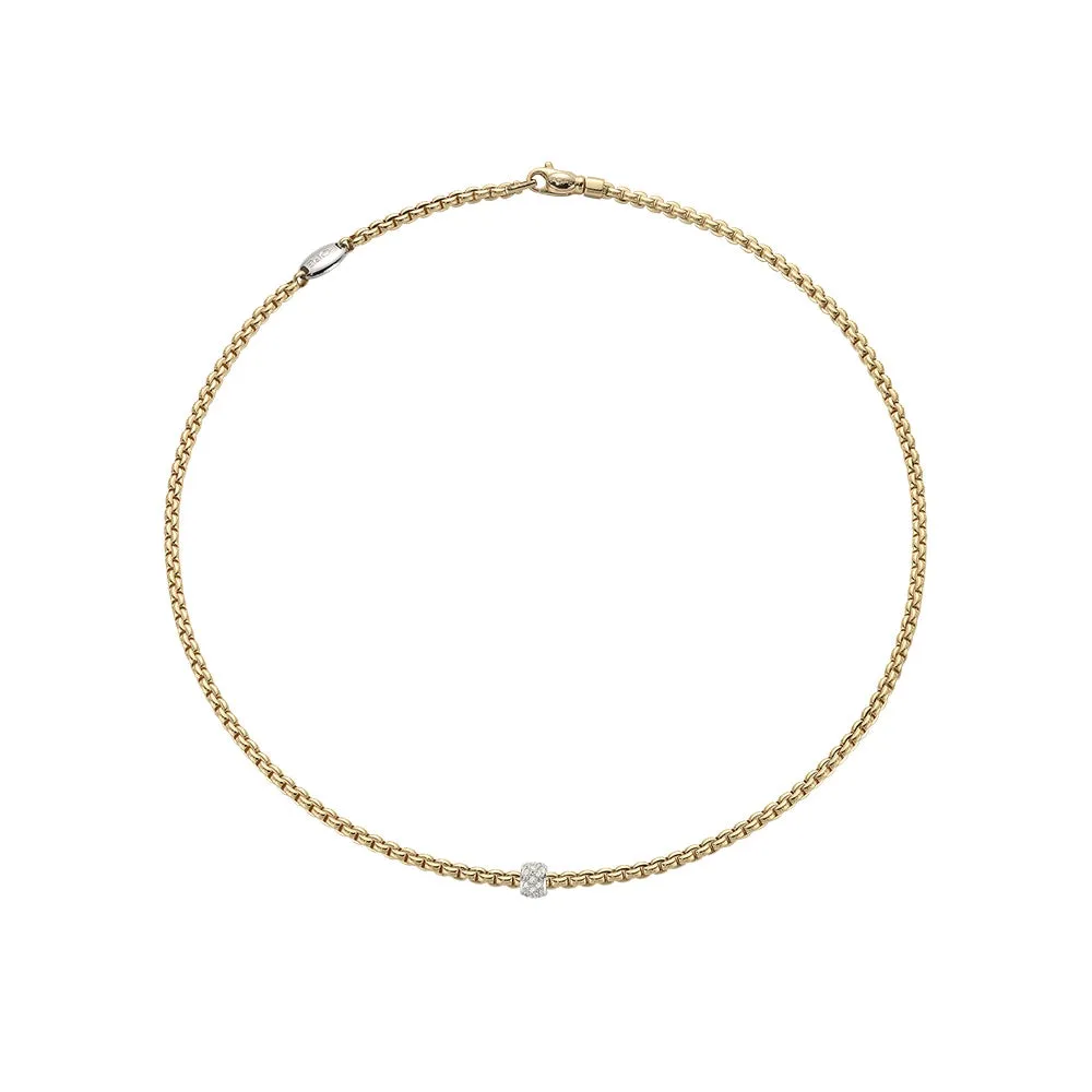 FOPE 18K Yellow Gold Eka Tiny Collection Diamond Necklace, 31 inch